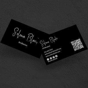 Moderne minimalist Elegant vet en QR-code Visitekaartje