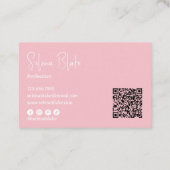Moderne minimalist | Elegante Blossom & QR Code Visitekaartje (Achterkant)
