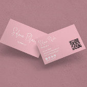 Moderne minimalist | Elegante Blossom & QR Code Visitekaartje