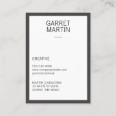 Moderne minimalist (grijs / wit) visitekaartje (Achterkant)