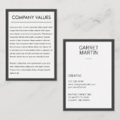Moderne minimalist (grijs / wit) visitekaartje (Voorkant / Achterkant)