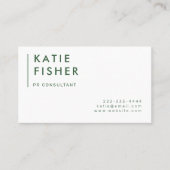 Moderne minimalist: Hunter Groen & Wit Visitekaartje (Voorkant)