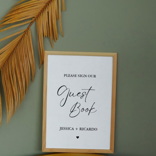 Moderne minimalist onderteken ons gastenboek teken poster