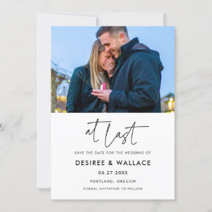 Moderne minimalist Op laatste foto Save The Date