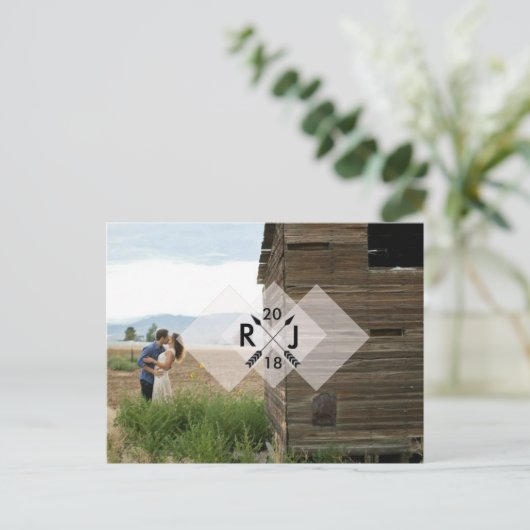 Moderne minimalist | Pijl Grafisch | Bruiloft Briefkaart (Staand voorkant)