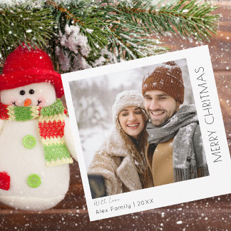 Moderne Minimalist | Prettig Kerstfeest met Foto Feestdagenkaart