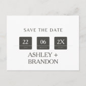 Moderne minimalist Sla de datumvakken op Briefkaart (Voorkant)