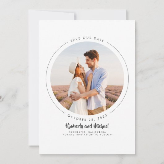Moderne minimalist sparen de Datum Foto Save The Date (Voorkant)