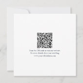 Moderne minimalist sparen de Datum QR Code Weddens Kaart (Achterkant)
