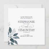 Moderne minimalist sparen de Datum QR Code Weddens Kaart (Voorkant)