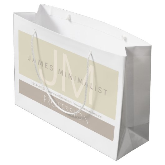 Moderne Minimalist | Taupe aardetinten Groot Cadeauzakje (Achterkant Gekanteld)