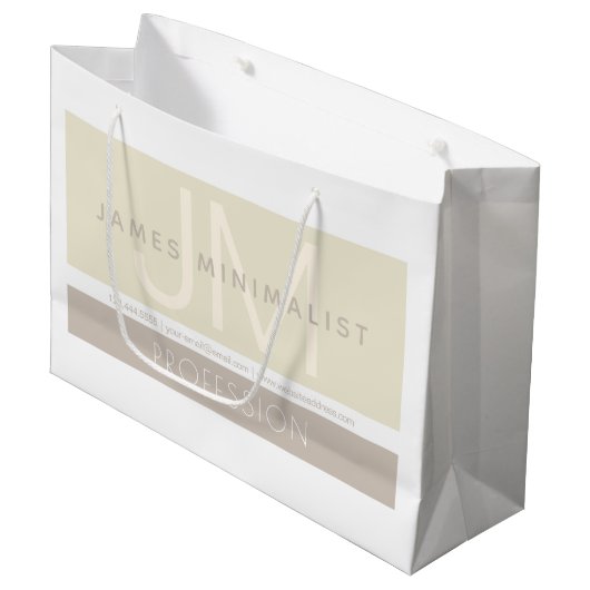 Moderne Minimalist | Taupe aardetinten Groot Cadeauzakje (Voorkant Gekanteld)