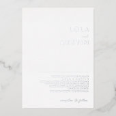 Moderne Minimalist | Zilveren Bruiloft Echt Folie Uitnodiging (Voorkant)