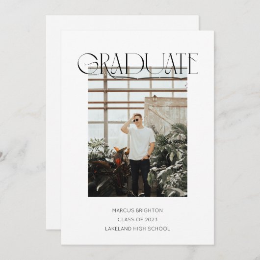 Moderne minimaliste 2023 faire-part diplômé (Devant / Derrière)