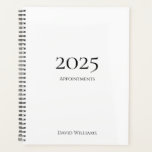 Moderne minimaliste 2024 Noir Blanc Nomination<br><div class="desc">Moderne 2024 Noir et Blanc Planificateur de rendez-vous avec un design minimaliste. Avec le lettrage de typographie noire simple,  vous pouvez ajouter vos propres informations. Un organisateur professionnel pour vous maintenir sur la bonne voie.</div>