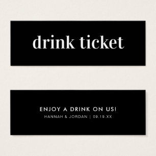Moderne Minimaliste Billet de Boisson de Mariage