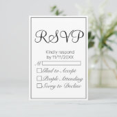 Moderne Minimaliste Blanc Noir RSVP (Debout devant)