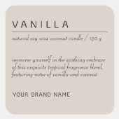 Moderne minimaliste bougie cosmétique étiquette pr (Devant)