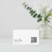 Moderne minimaliste Carte de visite de code QR (Debout devant)