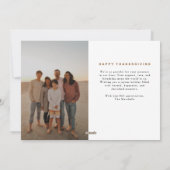 Moderne minimaliste Carte photo Thanksgiving (Dos)