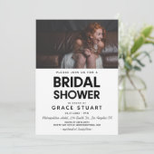 Moderne minimaliste douche nuptiale invitation pho (Debout devant)