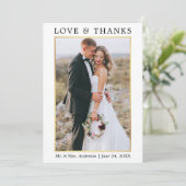 Moderne minimaliste Élégance Amour Merci Mariage (Debout devant)