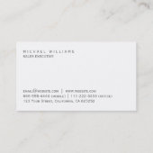 MODERNE MINIMALISTE ÉLÉGANT CARTES DE VISITE (Dos)