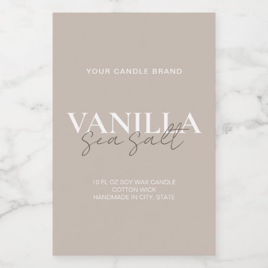Moderne minimaliste Élégant Étiquette de bougie (Étiquettes simples)