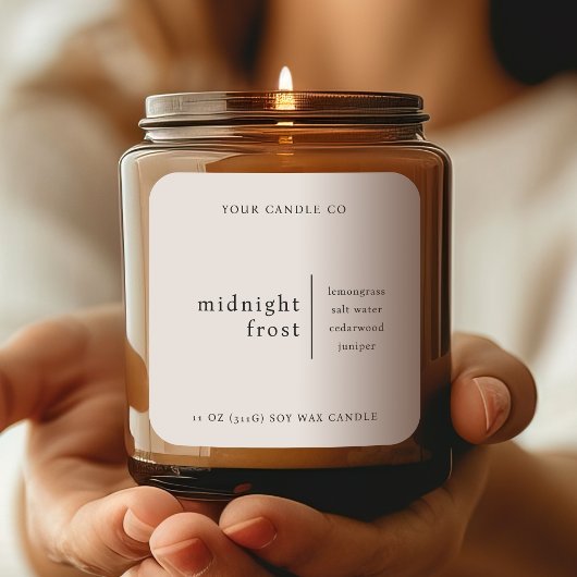 Moderne minimaliste Emballage de bougies Étiquette