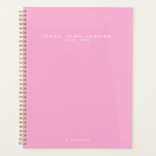 Moderne minimaliste enseignant École Pink Planner