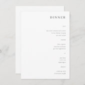 Moderne minimaliste esthétique Mariage Dîner Carte (Devant / Derrière)