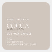 Moderne minimaliste Étiquette de bougie (Devant)