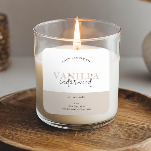 Moderne minimaliste Étiquette de bougie