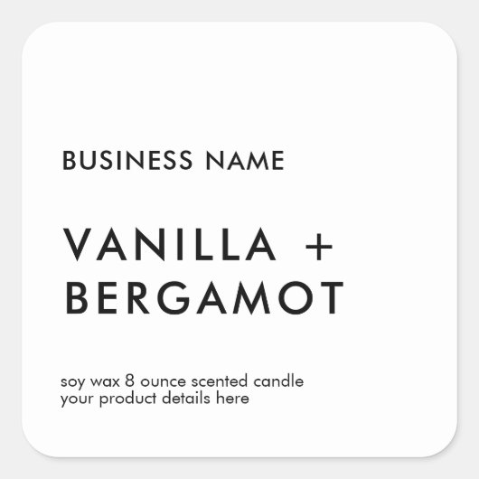 Moderne minimaliste Étiquette de bougie (Devant)