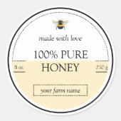 Moderne minimaliste Étiquette de miel d'abeille (Devant)
