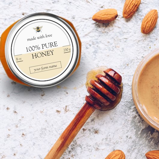 Moderne minimaliste Étiquette de miel d'abeille