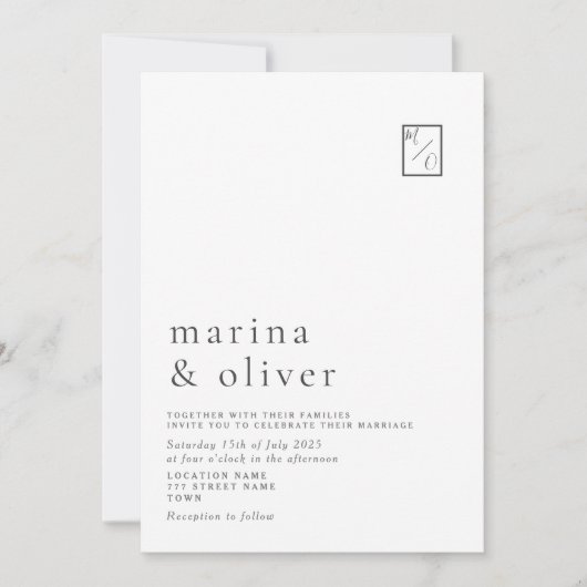 Moderne minimaliste Faire-part de mariage de calli (Devant)