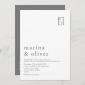 Moderne minimaliste Faire-part de mariage de calli (Devant / Derrière)