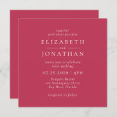 Moderne minimaliste Faire-part de mariage rouge Ma (Devant / Derrière)