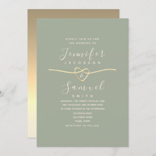 Moderne minimaliste Faire-part de mariage vert Sag