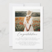 Moderne minimaliste Faire-part d'obtention d'un di (Dos)