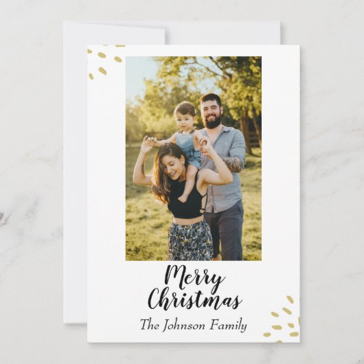 Moderne minimaliste Golden Holiday Carte photo (Devant)