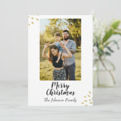 Moderne minimaliste Golden Holiday Carte photo (Debout devant)