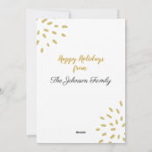 Moderne minimaliste Golden Holiday Carte photo (Dos)