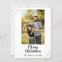 Moderne minimaliste Golden Holiday Carte photo