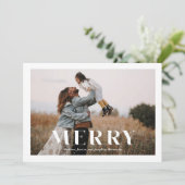 Moderne minimaliste Joyeux Carte photo (Debout devant)