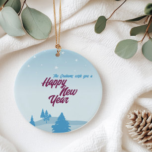 Moderne minimaliste Joyeux nouvel an ornement pour
