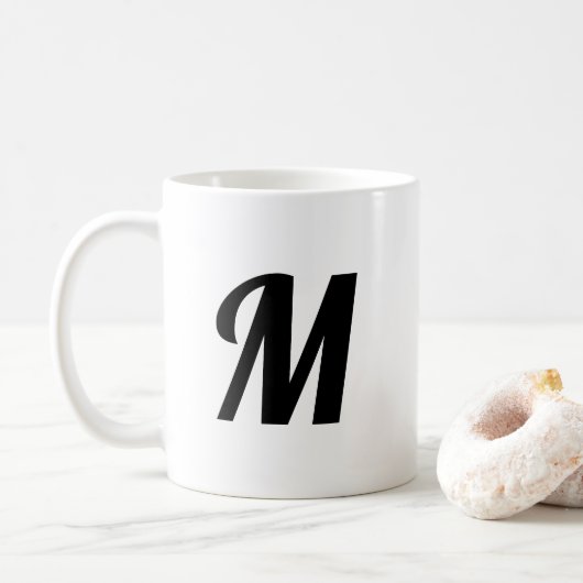Moderne minimaliste Lettre initiale monogramme Mug (Avec donut)