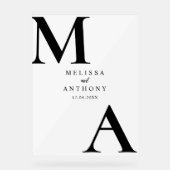 Moderne minimaliste Mariage noir et blanc (Recto)