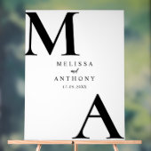 Moderne minimaliste Mariage noir et blanc (Neutre)